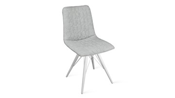 Обеденный стул Хьюго К3 (Белый матовый/Микровелюр Duna Silver) в Подольске