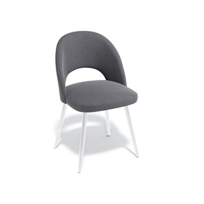 Обеденный стул Kenner 148KC белый/серый велюр в Серпухове