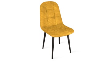 Обеденный стул Райс К1С (Черный муар/Микровелюр Wellmart Yellow) в Одинцово