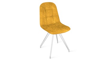 Обеденный стул Райс К4 (Белый матовый/Микровелюр Wellmart Yellow) в Одинцово