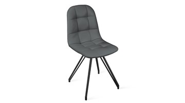 Обеденный стул Райс К4 (Черный муар/Кож.зам Polo Graphite) в Химках