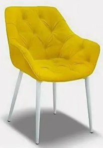 Обеденный стул Саваж желтый, ножки белые в Одинцово
