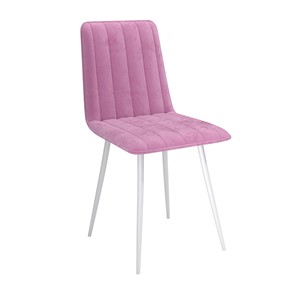 Обеденный стул Тахо, велюр тенерифе розовый/Цвет металл белый в Москве