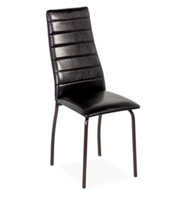Обеденный стул Волна, прошивка горизонтально, каркас металл коричневый, Аттика черный в Москве