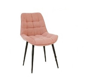 Мягкий стул для кухни Brendoss Комфорт розовый черные ножки в Москве