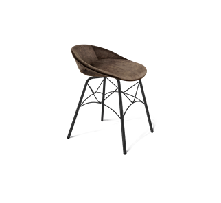 Обеденный стул SHT-ST19-SF1 / SHT-S107 (кофейный трюфель/черный муар) в Подольске