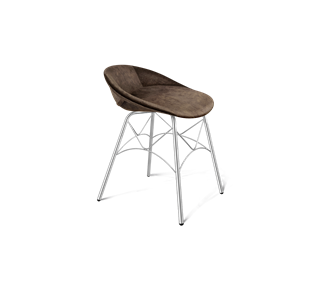 Обеденный стул SHT-ST19-SF1 / SHT-S107 (кофейный трюфель/хром лак) в Подольске