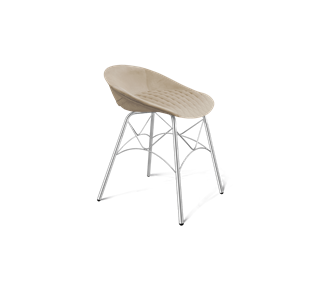 Обеденный стул SHT-ST19-SF1 / SHT-S107 (ванильный крем/хром лак) в Подольске