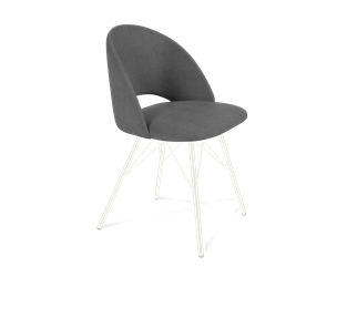 Обеденный стул SHT-ST34 / SHT-S37 (платиново-серый/белый муар) в Химках