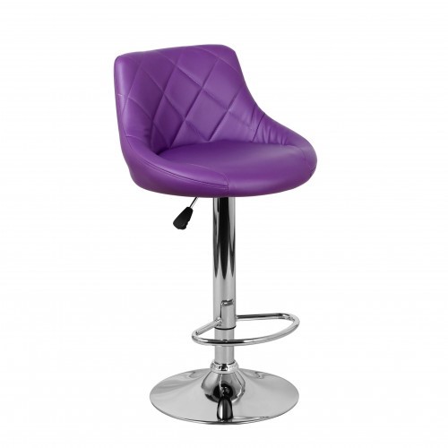 Барный стул Комфорт с мягкой спинкой WX-2396 экокожа фиолетовый в Москве - изображение 1