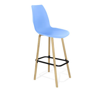 Барный стул SHT-ST29/S94 (голубой pan 278/прозрачный лак/черный муар) в Одинцово