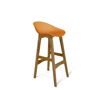 Барный стул SHT-ST19/S65 (оранжевый/светлый орех) в Одинцово