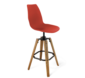 Барный стул SHT-ST29/S93 (красный ral 3020/брашированный коричневый/черный муар) в Москве