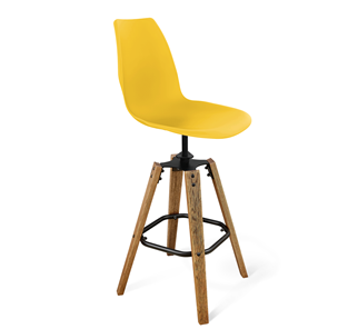 Барный стул SHT-ST29/S93 (желтый ral 1021/брашированный коричневый/черный муар) в Москве