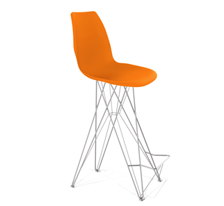 Барный стул SHT-ST29/S66 (оранжевый ral2003/хром лак) в Подольске