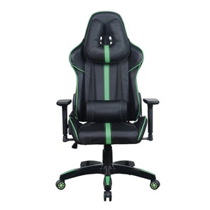 Компьютерное кресло Brabix GT Carbon GM-120 (две подушки, экокожа, черное/зеленое) 531929 в Москве - предосмотр