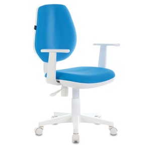Офисное кресло Brabix Fancy MG-201W (с подлокотниками, пластик белый, голубое) 532411 в Москве