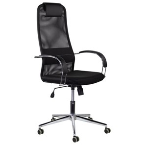 Офисное кресло Brabix Premium Pilot EX-610 CH (хром, ткань-сетка, черное) 532417 в Серпухове - предосмотр