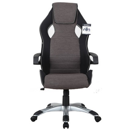 Офисное кресло Brabix Techno GM-002 (ткань, черное/серое, вставки белые) в Москве - изображение