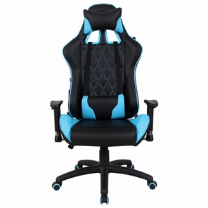 Кресло компьютерное Brabix GT Master GM-110 (две подушки, экокожа, черное/голубое) 531928 в Подольске