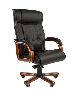Кресло офисное CHAIRMAN 653 кожа черная в Коломне