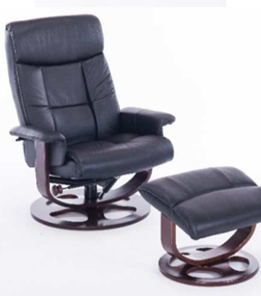 Компьютерное кресло ДамОфис J6011 для релаксации нат. кожа / дерево, черный в Одинцово