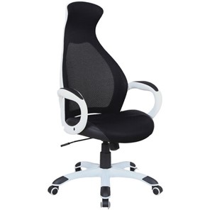 Кресло офисное Brabix Premium Genesis EX-517 (пластик белый, ткань/экокожа/сетка черная) 531573 в Одинцово