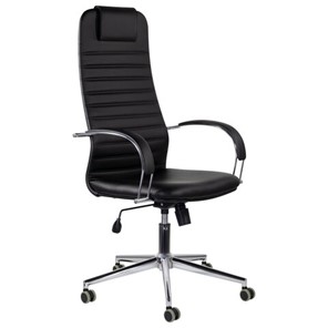 Кресло компьютерное Brabix Premium Pilot EX-610 CH (хром, кожзам, черное) 532418 в Одинцово