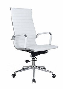 Кресло офисное В108 экокожа / хром, White ( белый) в Химках
