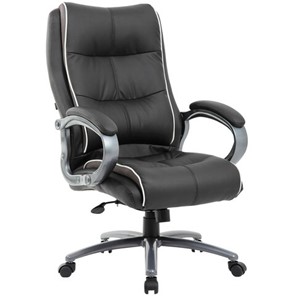 Кресло офисное Brabix Premium Strong HD-009 (экокожа черная, ткань серая) 531945 в Подольске