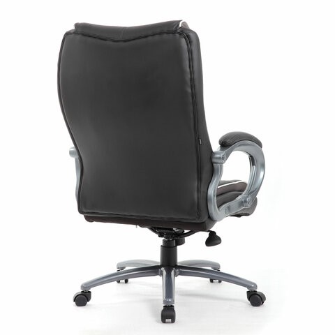 Кресло офисное Brabix Premium Strong HD-009 (экокожа черная, ткань серая) 531945 в Одинцово - изображение 2