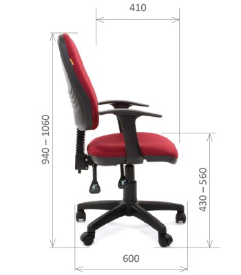 Кресло CHAIRMAN 661 Ткань стандарт 15-11 красная в Москве - изображение 2