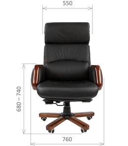 Кресло компьютерное CHAIRMAN 417 кожа черная в Подольске - предосмотр 1