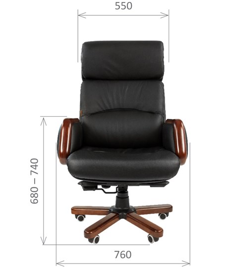 Кресло компьютерное CHAIRMAN 417 кожа черная в Химках - изображение 1