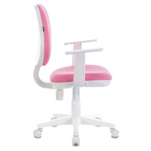 Кресло компьютерное Brabix Fancy MG-201W (с подлокотниками, пластик белый, розовое) 532409 в Одинцово - предосмотр 1
