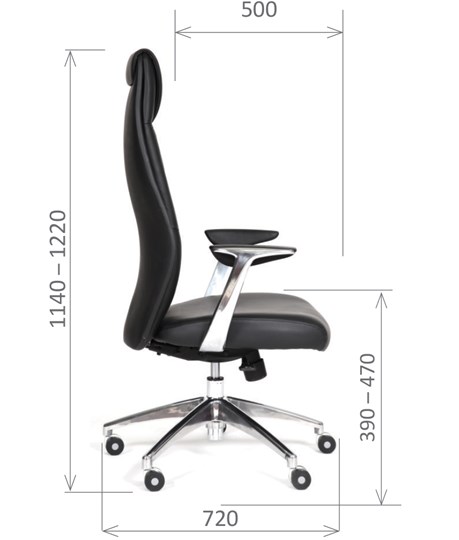 Кресло офисное CHAIRMAN Vista Экокожа премиум черная в Одинцово - изображение 2