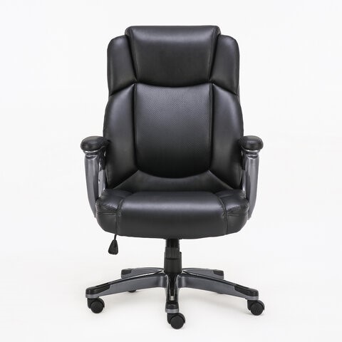 Кресло Brabix Premium Favorite EX-577 (пружинный блок, рециклированная кожа, черное) 531934 в Одинцово - изображение 2