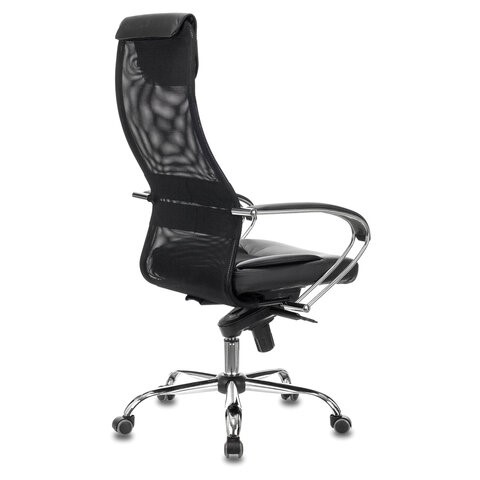 Кресло Brabix Premium Stalker EX-609 PRO (хром, мультиблок, ткань-сетка/экокожа, черное) 532416 в Одинцово - изображение 2