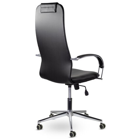 Кресло компьютерное Brabix Premium Pilot EX-610 CH (хром, кожзам, черное) 532418 в Москве - изображение 3