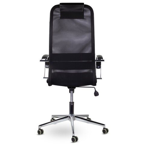 Офисное кресло Brabix Premium Pilot EX-610 CH (хром, ткань-сетка, черное) 532417 в Одинцово - изображение 4