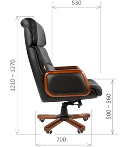 Кресло компьютерное CHAIRMAN 417 кожа черная в Подольске - предосмотр 2