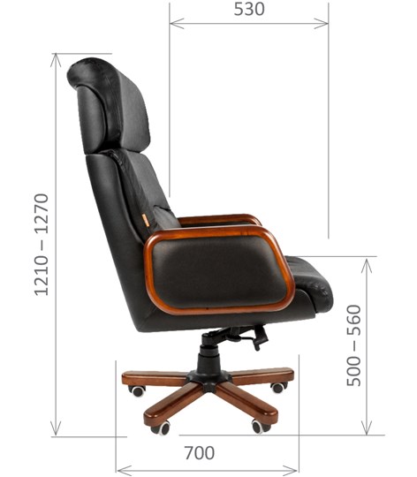 Кресло компьютерное CHAIRMAN 417 кожа черная в Серпухове - изображение 2