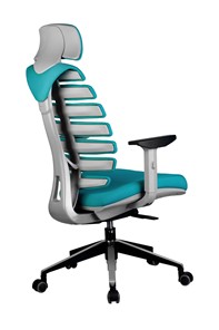 Кресло компьютерное Riva Chair SHARK (Лазурный/серый) в Москве - предосмотр 3