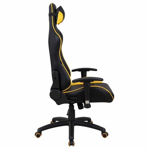 Компьютерное кресло Brabix GT Master GM-110 (две подушки, экокожа, черное/желтое) 531927 в Москве - изображение 1