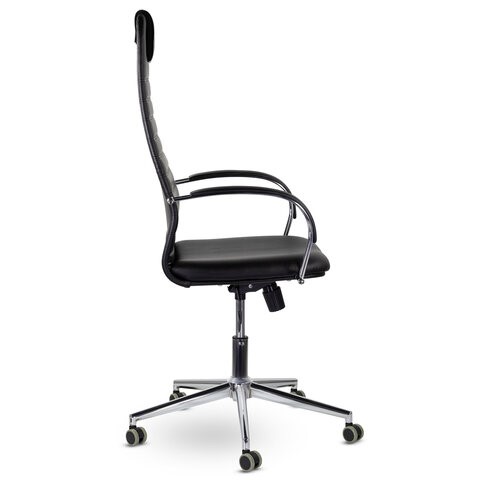 Кресло компьютерное Brabix Premium Pilot EX-610 CH (хром, кожзам, черное) 532418 в Серпухове - изображение 1