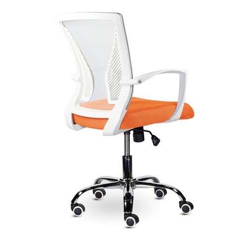 Компьютерное кресло Brabix Wings MG-306 (пластик белый, хром, сетка, серое/оранжевое) в Одинцово - изображение 2