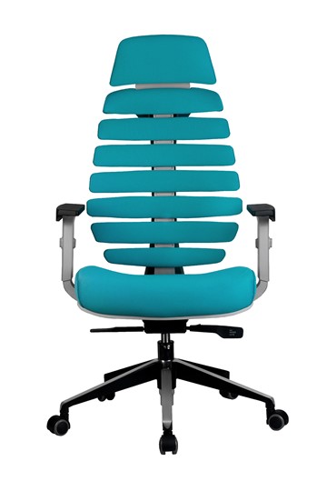 Кресло компьютерное Riva Chair SHARK (Лазурный/серый) в Москве - изображение 1