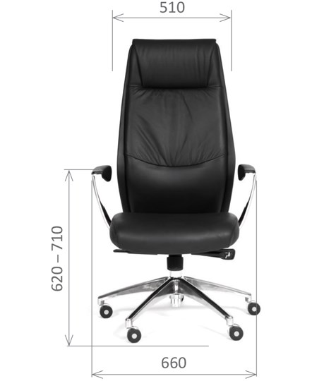 Кресло офисное CHAIRMAN Vista Экокожа премиум черная в Одинцово - изображение 1