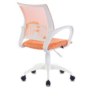 Кресло компьютерное Brabix Fly MG-396W (с подлокотниками, пластик белый, сетка, оранжевое с рисунком "Giraffe") 532402 в Москве - предосмотр 1