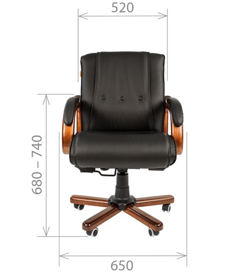 Компьютерное кресло CHAIRMAN 653M кожа черная в Москве - изображение 1